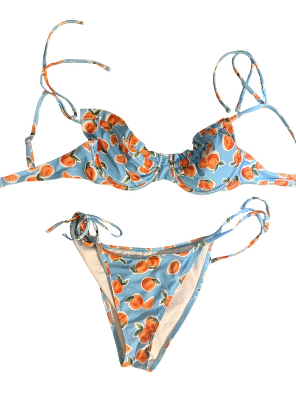 wild fable Blue Peach-Print Two-Piece Swim Bikini
